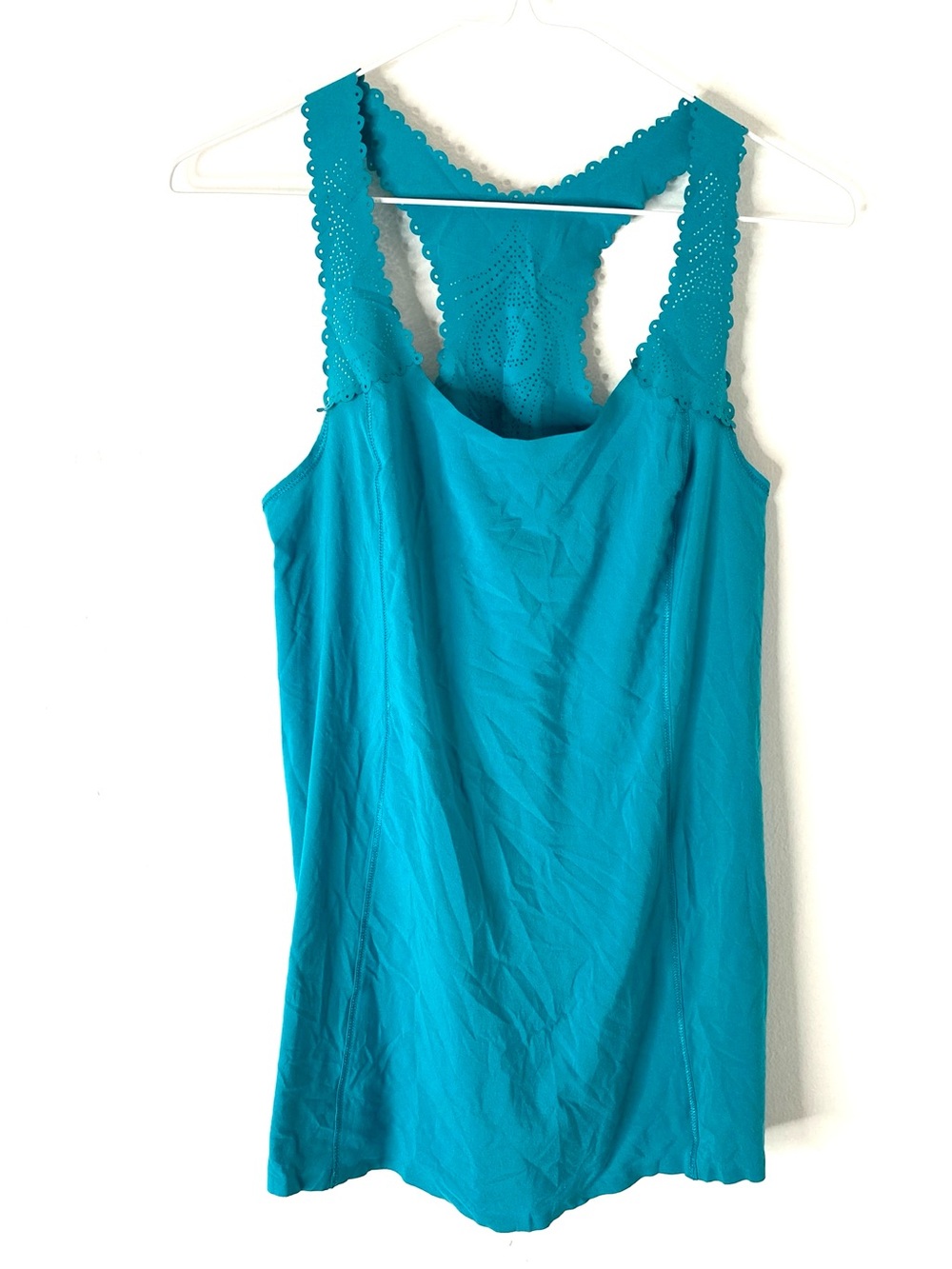 lululemon Teal Racerback Tank Top Laser Cut Open Back Yoga